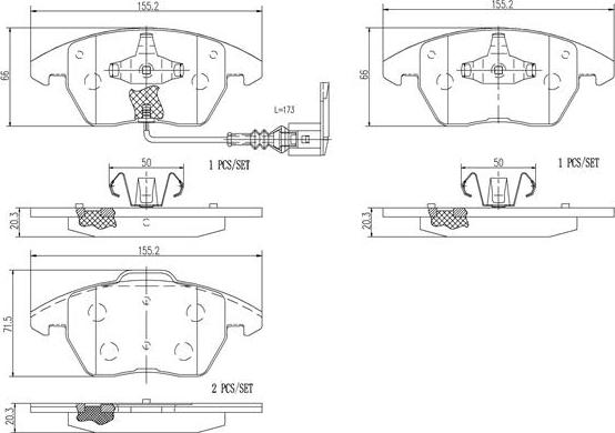 Brembo P85146N - Тормозные колодки, дисковые, комплект autospares.lv