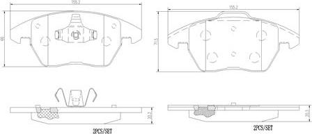 Brembo P85148N - Тормозные колодки, дисковые, комплект autospares.lv