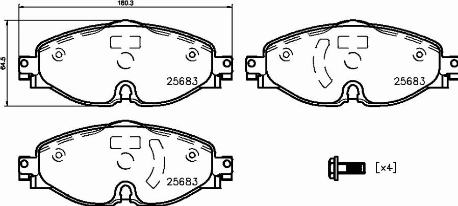 Brembo P 85 147E - Тормозные колодки, дисковые, комплект autospares.lv