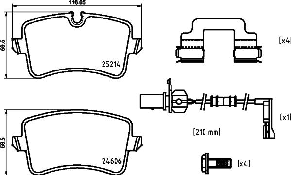 Brembo P 85 150X - Тормозные колодки, дисковые, комплект autospares.lv