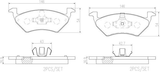 Brembo P85158N - Тормозные колодки, дисковые, комплект autospares.lv