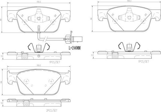 Brembo P85153N - Тормозные колодки, дисковые, комплект autospares.lv