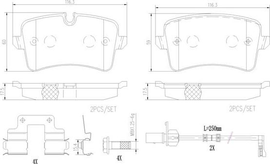 Brembo P85157N - Тормозные колодки, дисковые, комплект autospares.lv