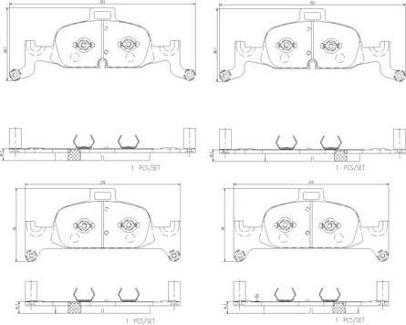 Brembo P85164N - Тормозные колодки, дисковые, комплект autospares.lv