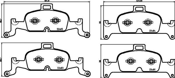 Brembo P 85 164X - Тормозные колодки, дисковые, комплект autospares.lv