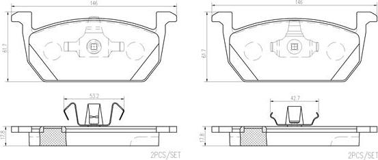 Brembo P85167N - Тормозные колодки, дисковые, комплект autospares.lv