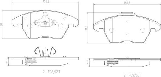 Brembo P85105N - Тормозные колодки, дисковые, комплект autospares.lv