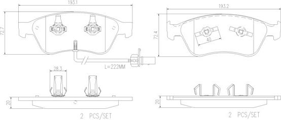 Brembo P85102N - Тормозные колодки, дисковые, комплект autospares.lv