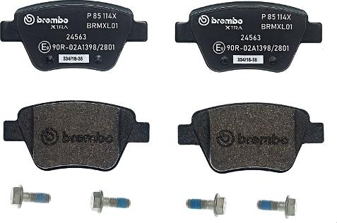 Brembo P 85 114X - Тормозные колодки, дисковые, комплект autospares.lv