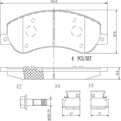 Brembo P85115N - Тормозные колодки, дисковые, комплект autospares.lv