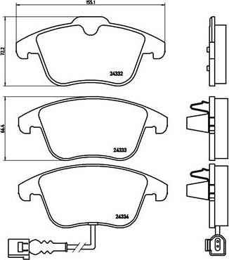 Brembo P 85 112X - Тормозные колодки, дисковые, комплект autospares.lv