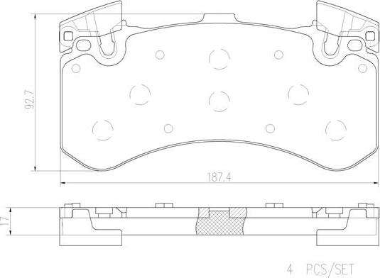 Brembo P85136N - Тормозные колодки, дисковые, комплект autospares.lv