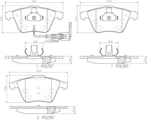 Brembo P85129N - Тормозные колодки, дисковые, комплект autospares.lv