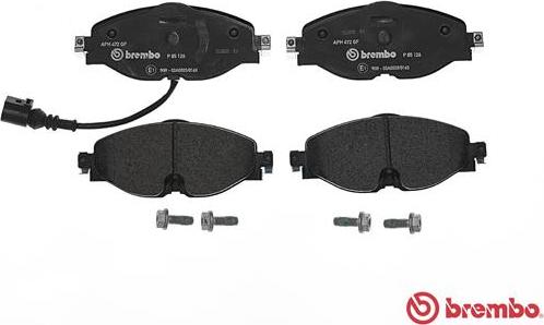 Brembo P 85 126 - Тормозные колодки, дисковые, комплект autospares.lv