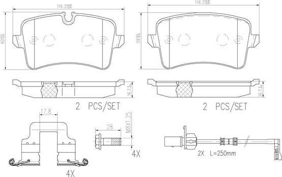 Brembo P85120N - Тормозные колодки, дисковые, комплект autospares.lv