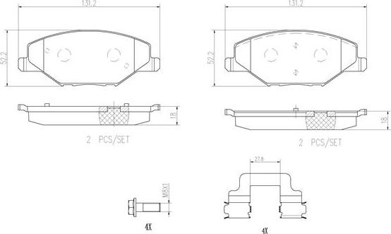 Brembo P85121N - Тормозные колодки, дисковые, комплект autospares.lv