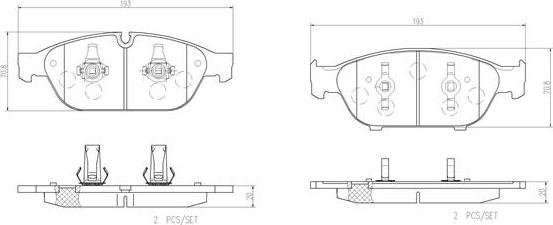 Brembo P85127N - Тормозные колодки, дисковые, комплект autospares.lv