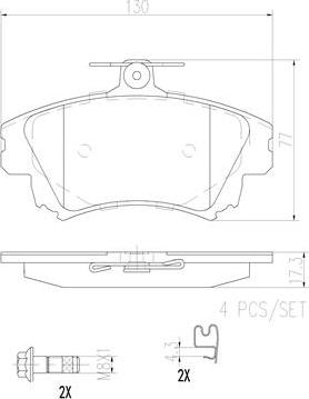 Brembo P86017N - Тормозные колодки, дисковые, комплект autospares.lv