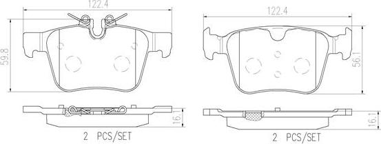 Brembo P86029N - Тормозные колодки, дисковые, комплект autospares.lv