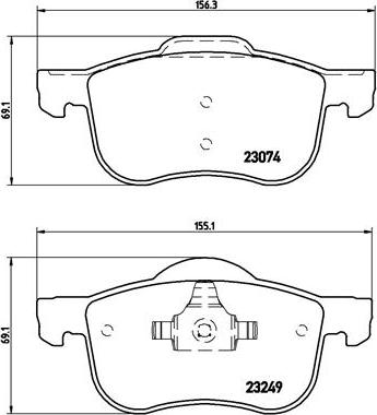 Brembo P 86 020 - Тормозные колодки, дисковые, комплект autospares.lv