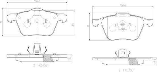 Brembo P86022N - Тормозные колодки, дисковые, комплект autospares.lv