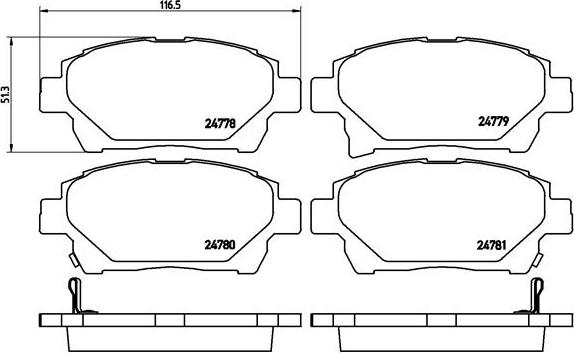 Brembo P 83 097 - Тормозные колодки, дисковые, комплект autospares.lv