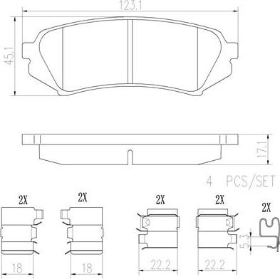 Brembo P83049N - Тормозные колодки, дисковые, комплект autospares.lv