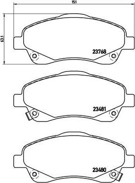 Brembo P 83 046 - Тормозные колодки, дисковые, комплект autospares.lv