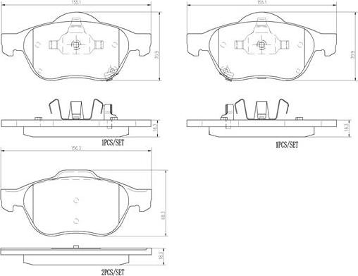 Brembo P83043N - Тормозные колодки, дисковые, комплект autospares.lv