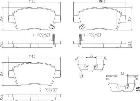 Brembo P83051N - Тормозные колодки, дисковые, комплект autospares.lv