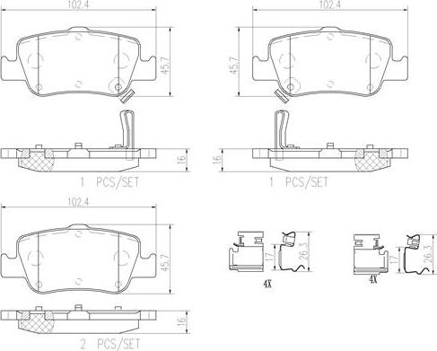 Brembo P83080N - Тормозные колодки, дисковые, комплект autospares.lv