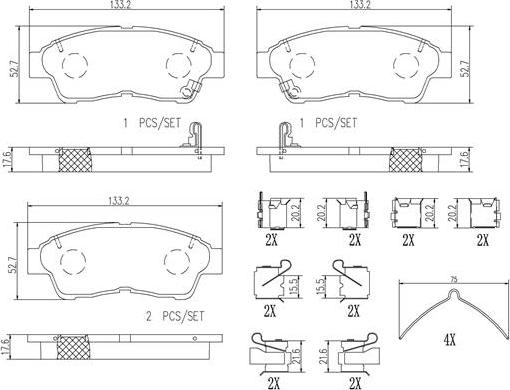 Brembo P83034N - Тормозные колодки, дисковые, комплект autospares.lv