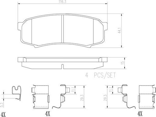 Brembo P83024N - Тормозные колодки, дисковые, комплект autospares.lv