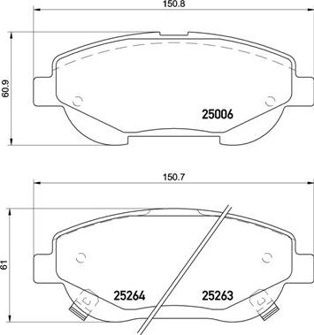 Brembo P 83 148 - Тормозные колодки, дисковые, комплект autospares.lv