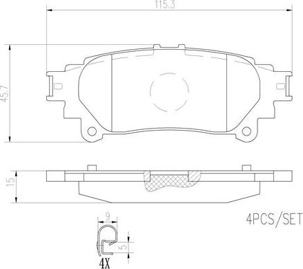 Brembo P83152N - Тормозные колодки, дисковые, комплект autospares.lv