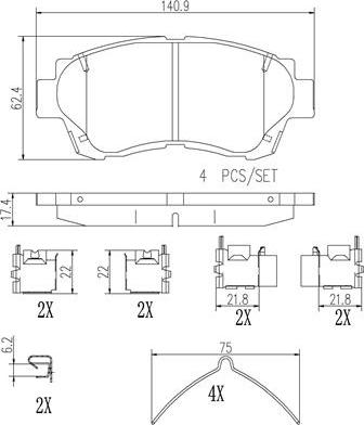 Brembo P83124N - Тормозные колодки, дисковые, комплект autospares.lv