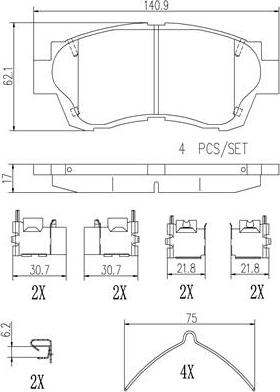 Brembo P83121N - Тормозные колодки, дисковые, комплект autospares.lv