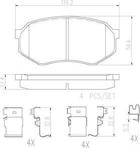 Brembo P83122N - Тормозные колодки, дисковые, комплект autospares.lv