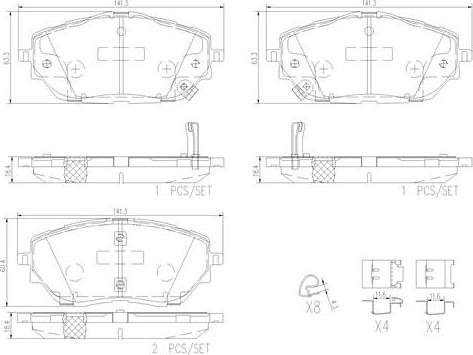 Brembo P83171N - Тормозные колодки, дисковые, комплект autospares.lv