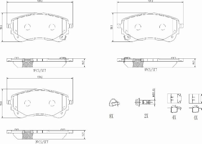 Brembo P83177N - Тормозные колодки, дисковые, комплект autospares.lv