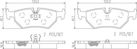 Brembo P36008N - Тормозные колодки, дисковые, комплект autospares.lv