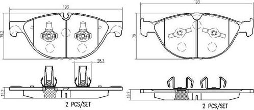 Brembo P36029N - Тормозные колодки, дисковые, комплект autospares.lv