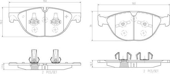 Brembo P36025N - Тормозные колодки, дисковые, комплект autospares.lv