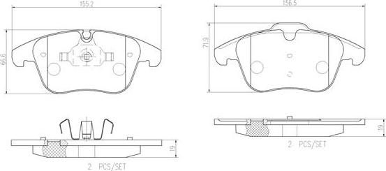 Brembo P36022N - Тормозные колодки, дисковые, комплект autospares.lv