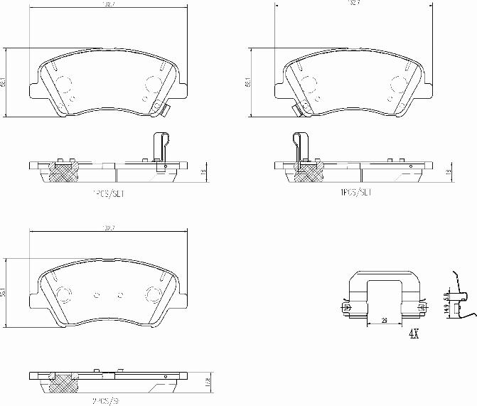 Brembo P30098N - Тормозные колодки, дисковые, комплект autospares.lv