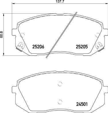 Brembo P 30 093X - Тормозные колодки, дисковые, комплект autospares.lv