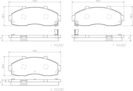 Brembo P30044N - Тормозные колодки, дисковые, комплект autospares.lv