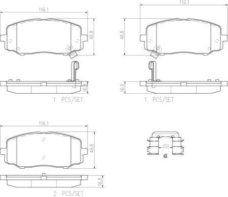 Brembo P30045N - Тормозные колодки, дисковые, комплект autospares.lv