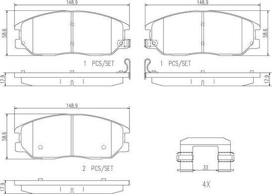 Brembo P30050N - Тормозные колодки, дисковые, комплект autospares.lv