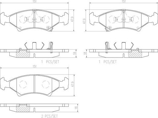 Brembo P30009N - Тормозные колодки, дисковые, комплект autospares.lv